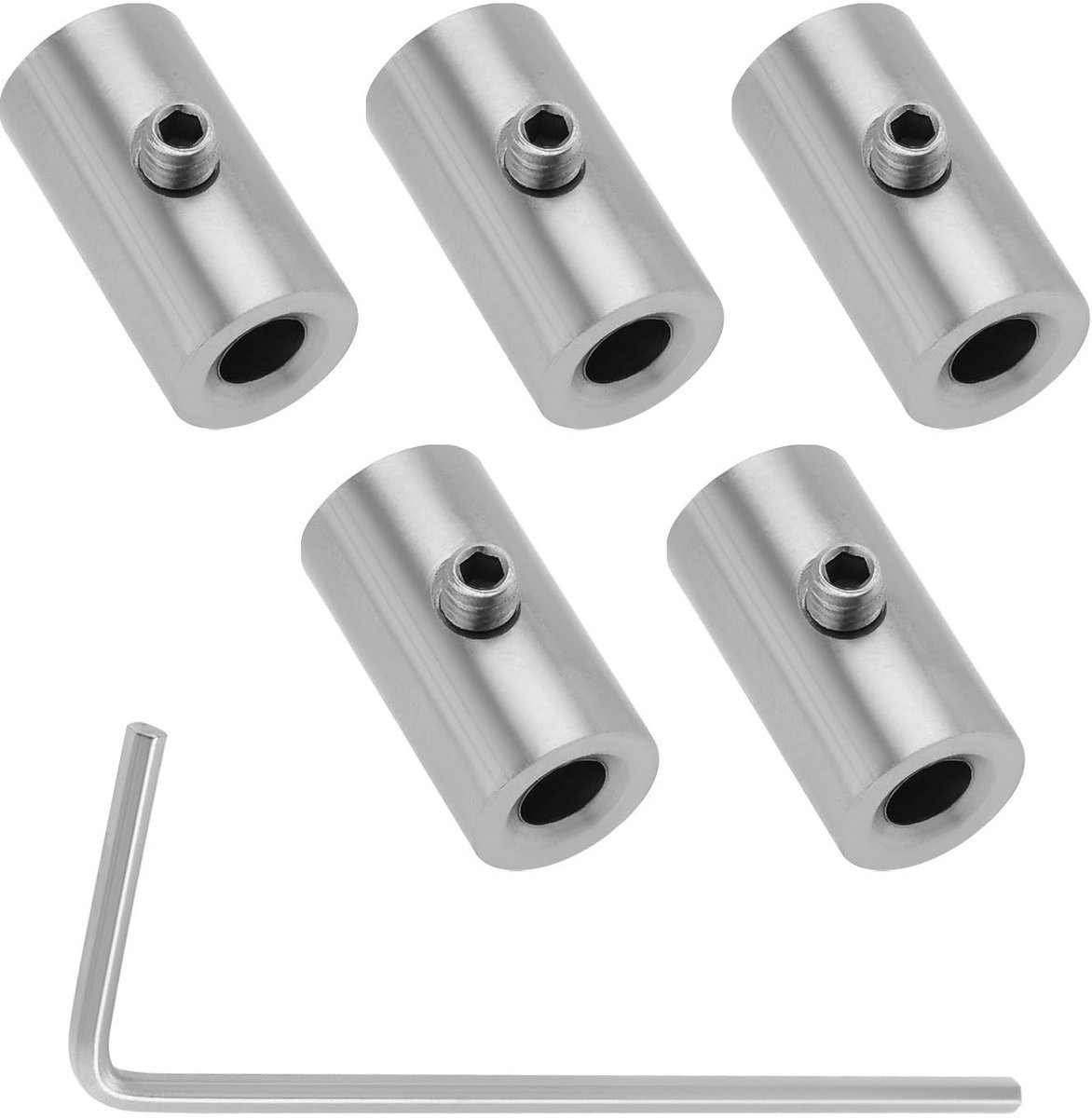 aladdien - RVS Wire Rope Clamps - 5 Stuks - Duurzaam en Sterk - 1mm-1.5mm - Inbussleutel - Betrouwbaar en Veilig - Voor Diverse Toepassingen
