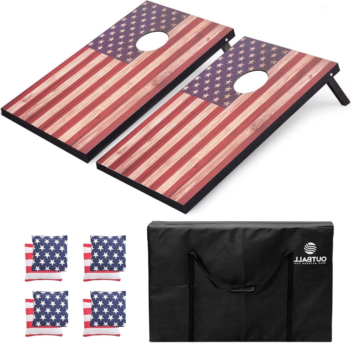 Gooispel Set - Bean Toss - Buiten Spelen - Inclusief Draagtas - 3x2 Voet - Amerikaanse Vlag