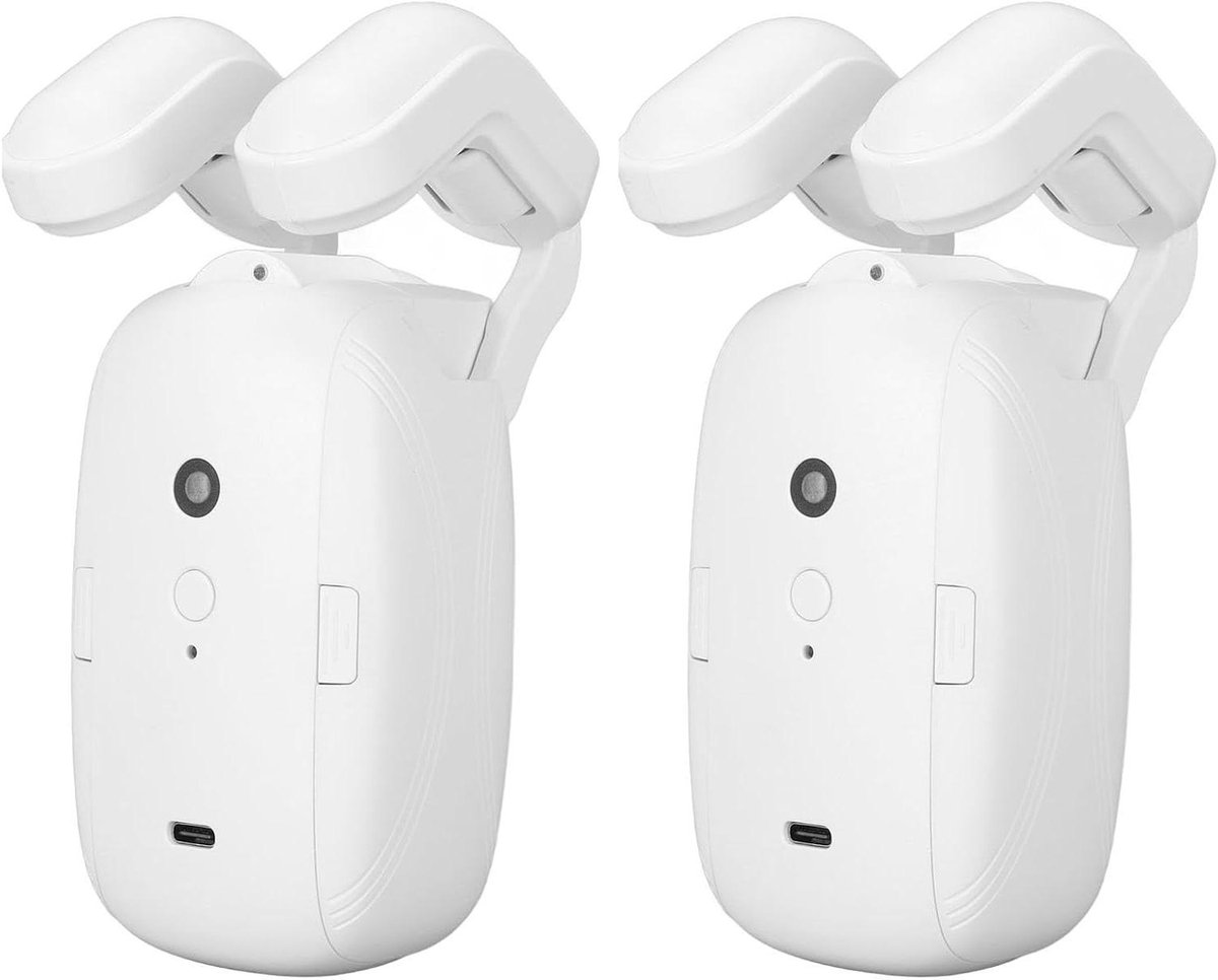 Slimme Gordijnopener - Automatische Gordijnmotor - Comfort Thuis - Temperatuur- en Lichtsensor - 2 Stuks - Wit