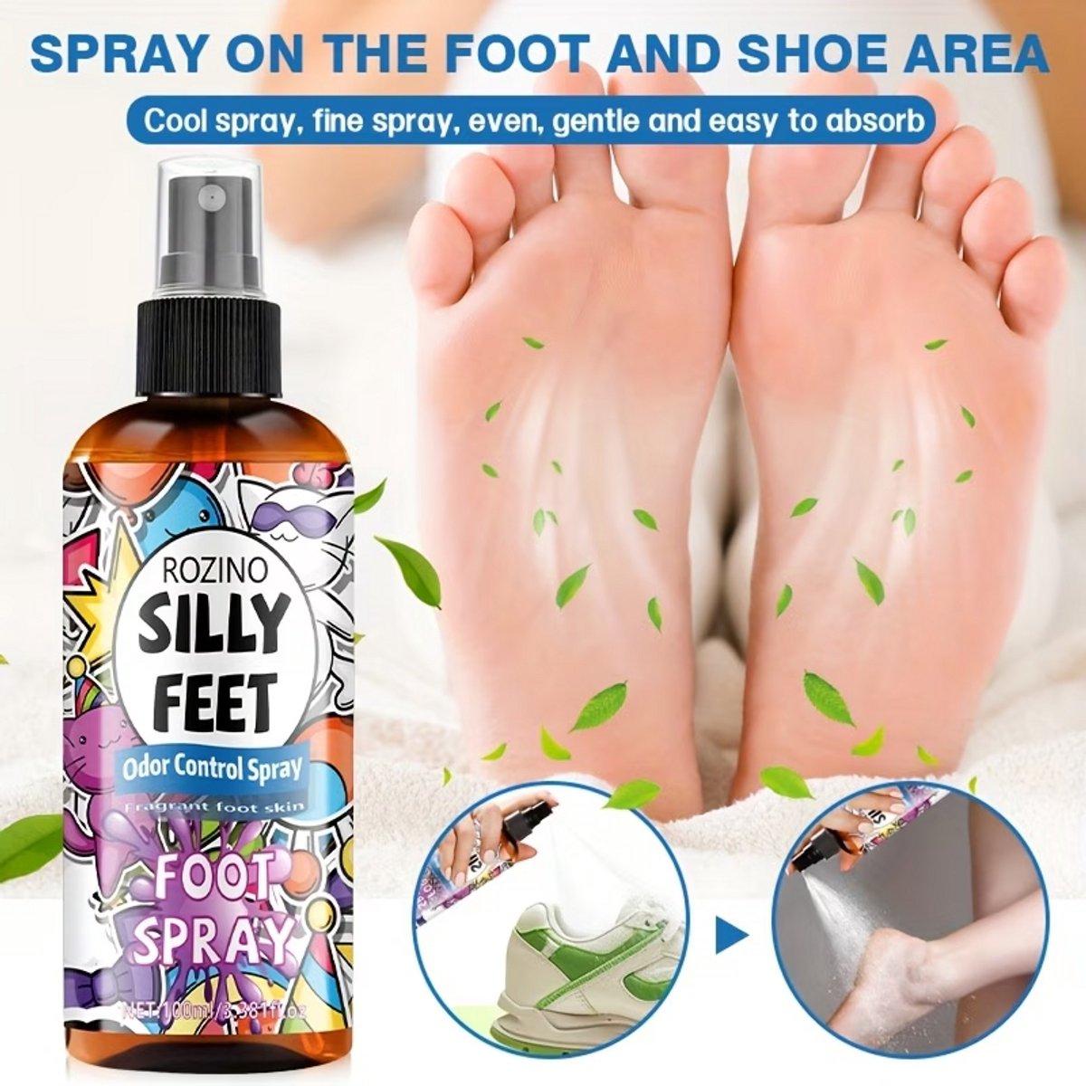 Foot Deodorant Spray – Geurverwijderaar voor Voeten, Schoenen & Sokken | Langdurig Fris