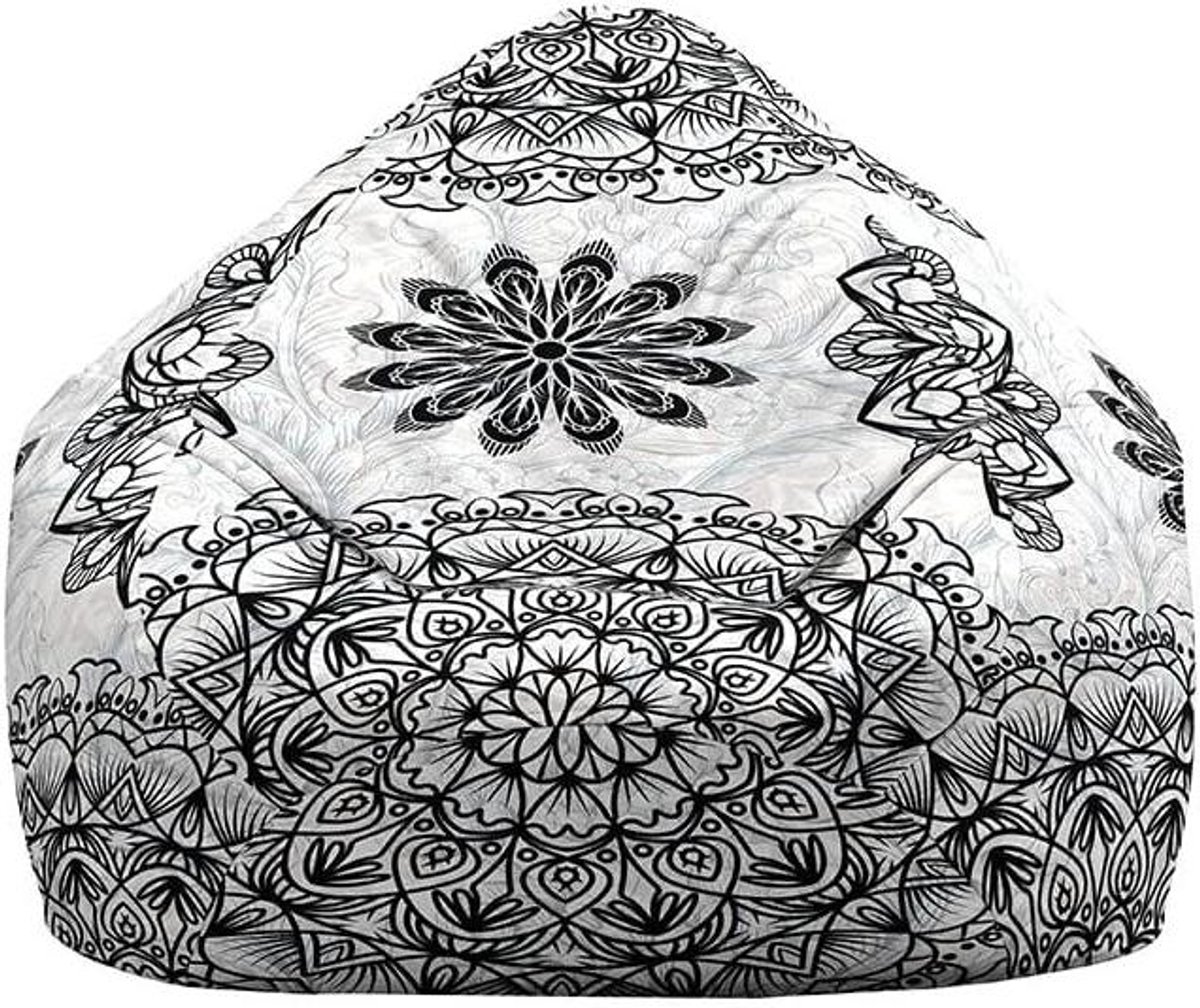 Zitzak Stoelhoes - Beanbag Cover Speelgoedopslag - Ontspannen Zitten - Zonder Vulling - XL 100x120 cm - Wit