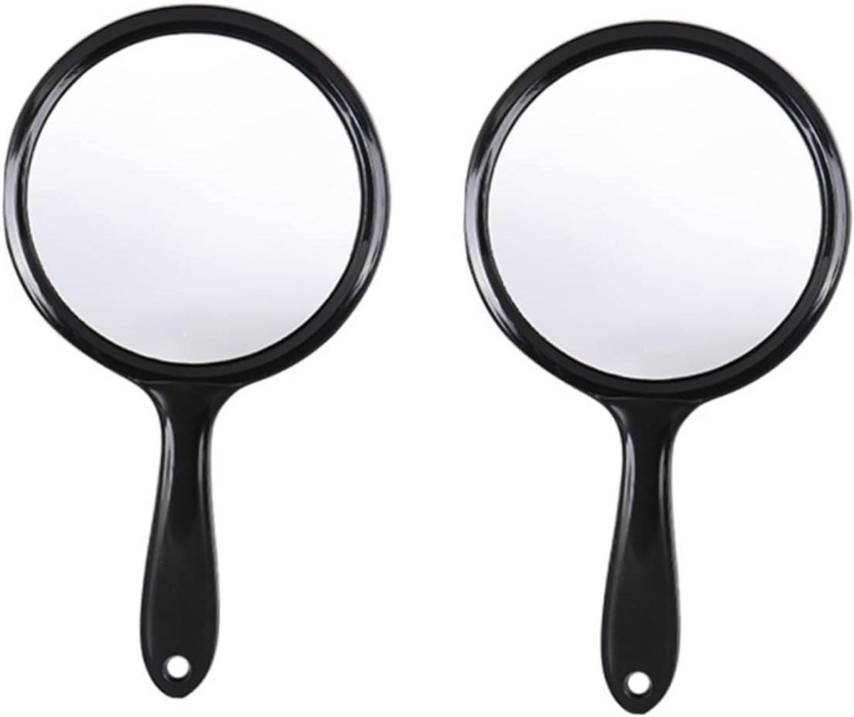 Handvat Spiegel - Make-up Spiegel - Make-up Aanbrengen - Dubbelzijdig Glas - 2 Stuks - Zwart