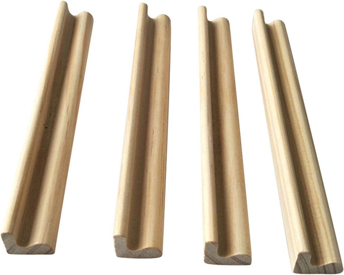 Dominohouders Set - Houten Dienbladen - Spel Organisatie - Ruim Ontwerp - Set van 4 - Houtkleur