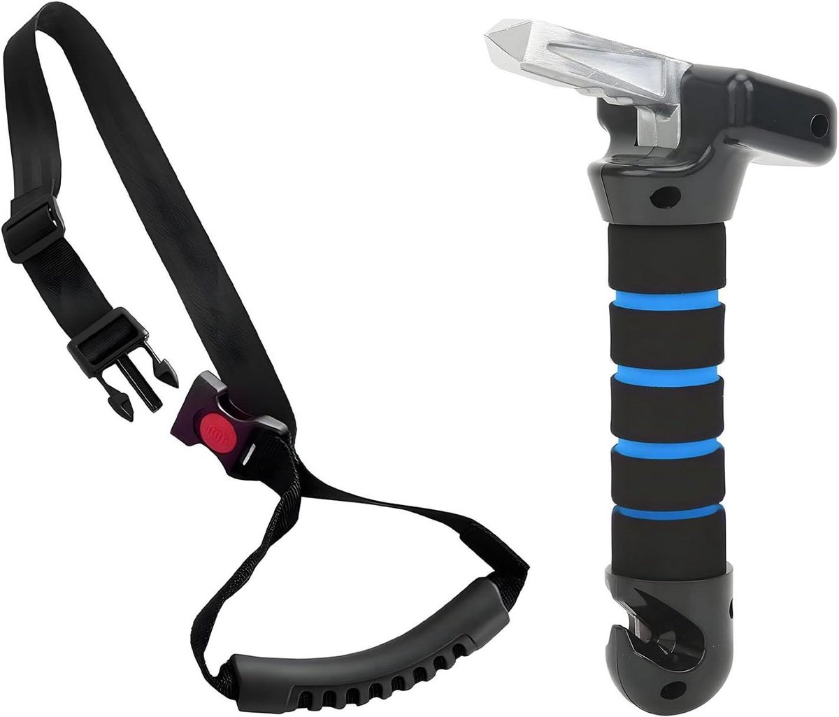 Autohandgreep set - Hulp bij instappen - Mobiliteit verbeteren - 3-in-1 noodfunctie - 2 stuks - Zwart en Blauw