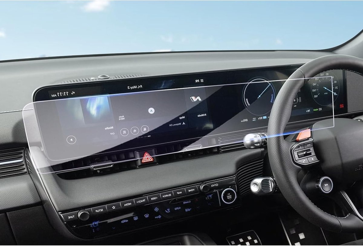 Protectieve Folie voor Navigatiescherm van Hyundai Ioniq 5 Facelift 2025-2027, N Line, Krasbestendig en Eenvoudig aan te Brengen