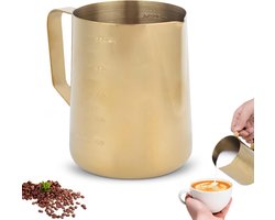 Melkopschuimkan Roestvrij Staal - Latte Art Karaf - Koffie Bereiden - Met Duidelijke Maatverdeling - 600 ml - Zilver