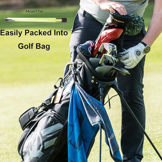 Golf Alignment Stokken - Swing Trainer Hulpmiddel - Verbeter Golfhouding - Opvouwbaar Inklapbaar - Set van 2 stuks - Geel van GOLF — afbeelding 3