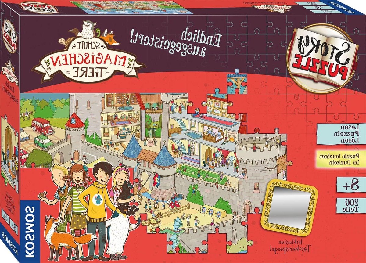 Verhaal Puzzel - Kinderspel Educatief - Spannend Avontuur Beleven - Licht Op In Donker - 54 x 38 cm - Silver