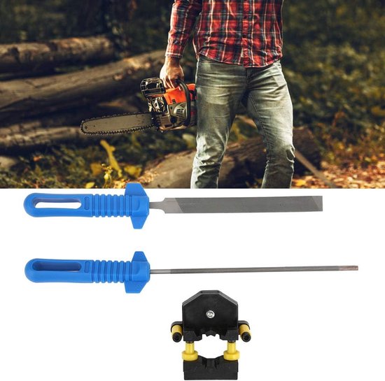 Chainsaw Sharpener, Chainsaw Sharpening Kit with 3/16in 325in Square and Round File Multi-Angle Polishing — afbeelding 2