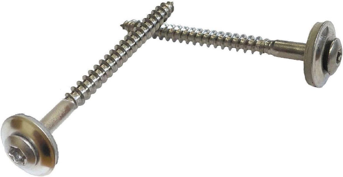 Spenglerschroeven - Montageschroeven Plaatbevestiging - Bevestigen Plaatmaterialen - Met Afdichtring - 45x120 mm 200 stuks - Roestvrij staal