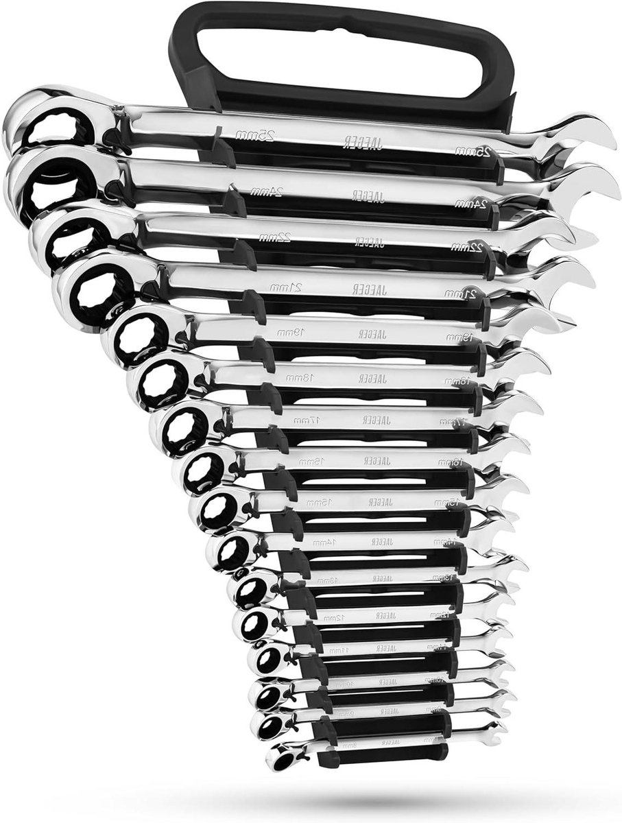 Combinatiesleutel Set - Ratel Sleutelset - Snel Klussen - TightSpot Ratel Beweging - 16 stuks - Gepolijst