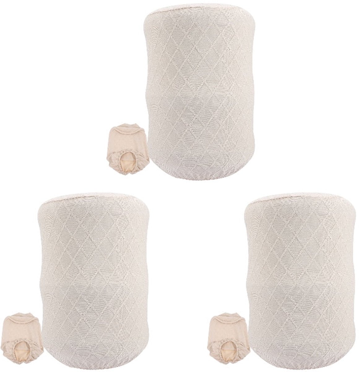 3pcs Watertonhoes - Ruitpatroon - Beige - Watertonbeschermhoes (Hoogte 34 cm × Diameter 28 cm)