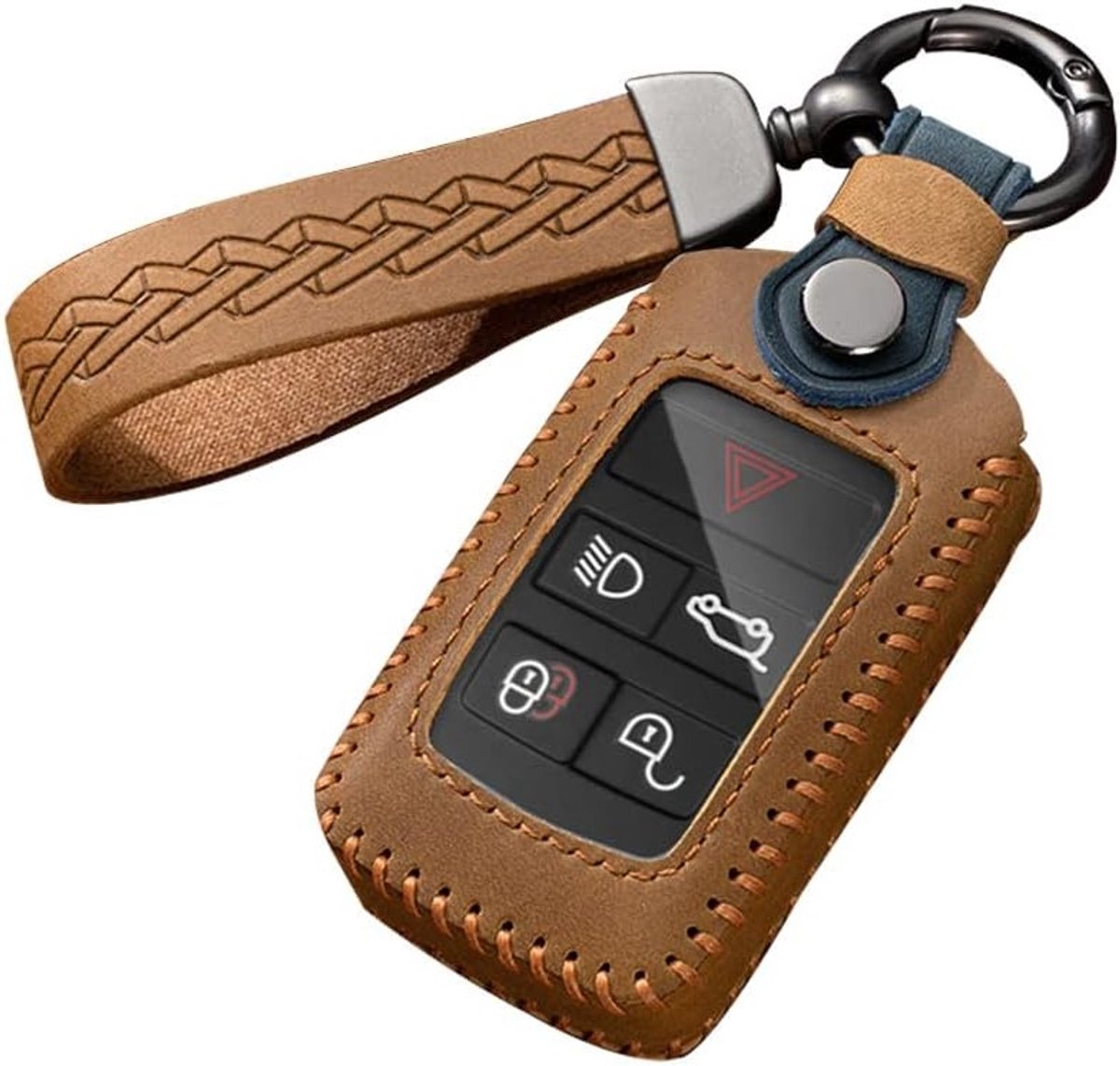 Sleutelhoes voor Land Rover en Jaguar - Luxe leren afstandsbediening sleuteletui, autoaccessoires, bescherming en stijl