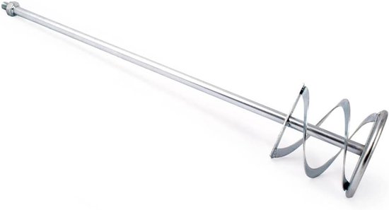 Mengen peddel - Mixer accessoire - Verf en mortel mengen - Universele aansluiting - 120mm - Zilver van Merkloos — afbeelding 2