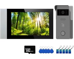Ring Deurbel - Video Intercom - Huis Beveiligen - 1080P HD Camera - 7 inch Touchscreen - Zwart