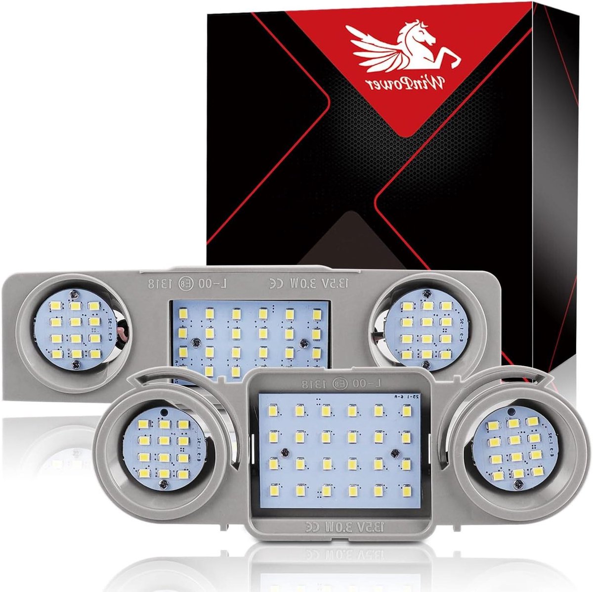 WinPower LED Autokoepellicht Voor Achter Leeslampjes Binnenverlichting Geen fout Compatibel met Passat 3C CC golf 4 5 6 Octavia Superb Leon 5F/5F1 enz., 2 stuks