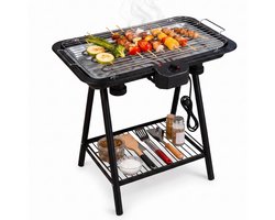 Lomera Elektrische Barbecue - Elektrische BBQ - Barbecue Staand - Tafelbarbecue - Tafel BBQ - Elektrische Grill - Rookloze Barbecue - Binnen Barbecueën - Barbecuegrill - BBQ met Onderstel - Balkon BBQ - Tuin BBQ - Elektrische Grillplaat