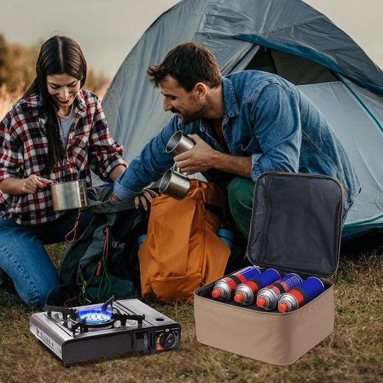 Camping kooktoestel tas - 35 x 32,5 x 17 cm camping kooktoestel draagtas handige Oxford doek brander houder draagbare opbergtas voor buiten keuken apparatuur - Su — afbeelding 3