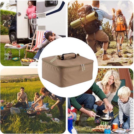 Camping kooktoestel tas - 35 x 32,5 x 17 cm camping kooktoestel draagtas handige Oxford doek brander houder draagbare opbergtas voor buiten keuken apparatuur - Su — afbeelding 4