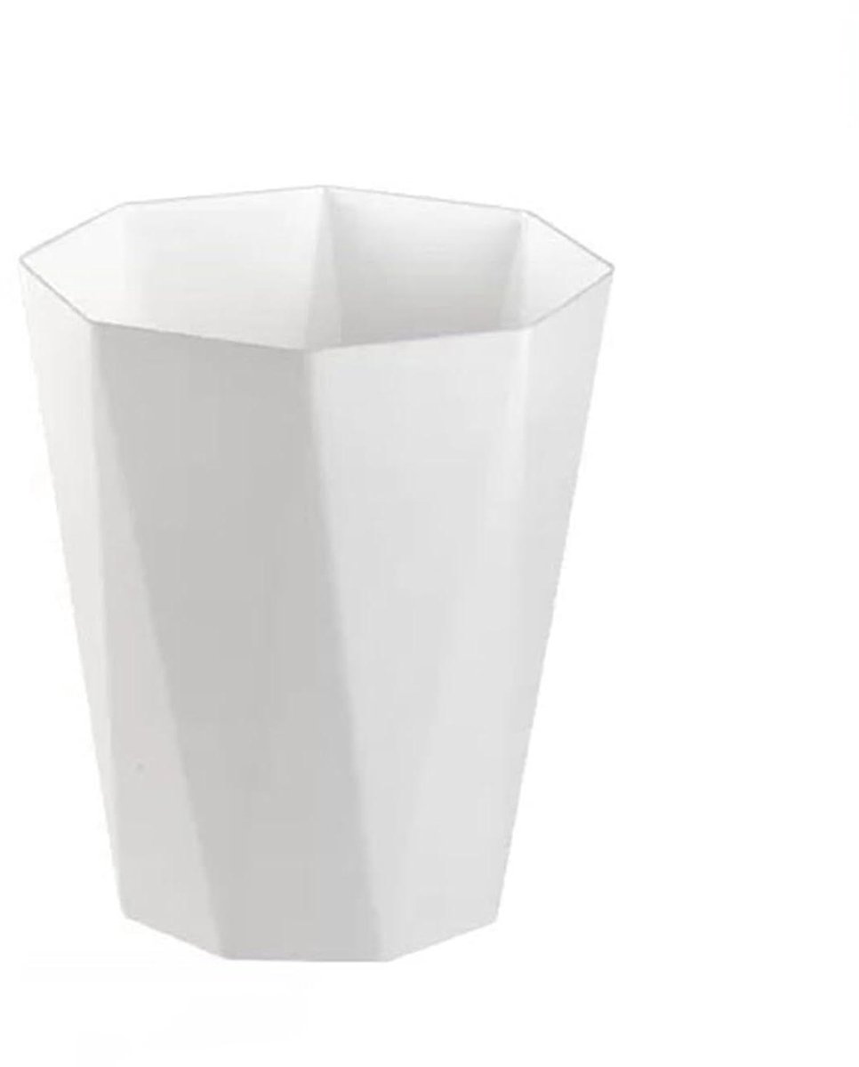 Prullenbak - Vuilnisbak Papiermand - Afval Opruimen - Moderne Diamantvorm - Groot - Wit