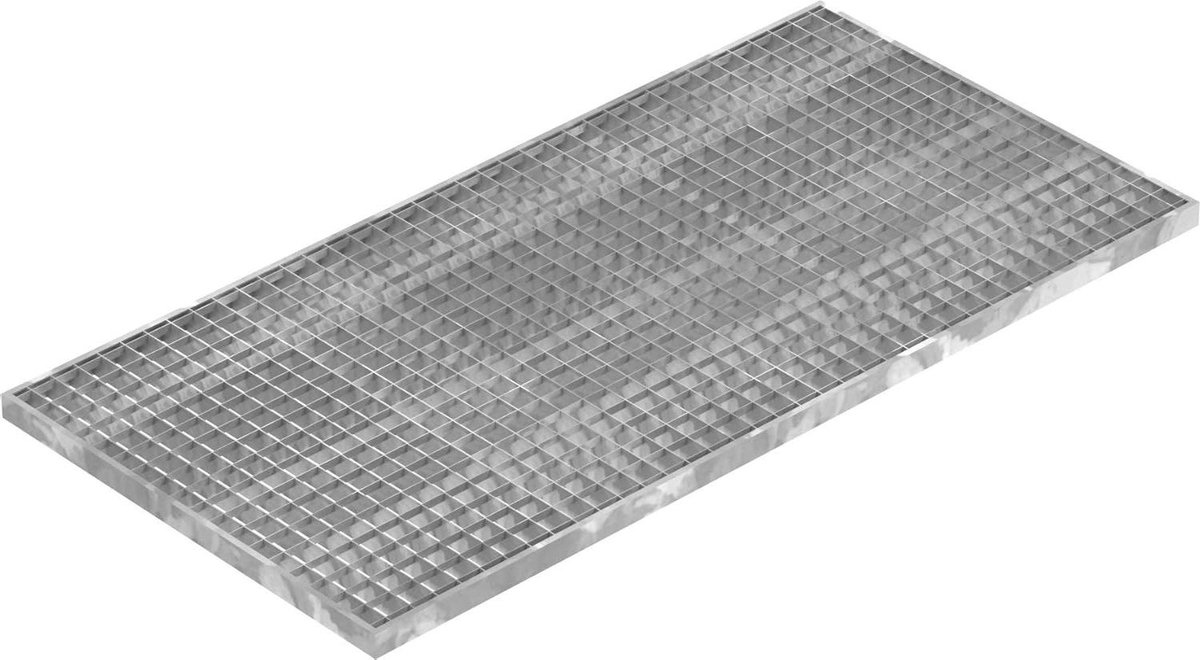 Tralierooster Gegalvaniseerd - Industrieel rooster - Vloerbedekking - Roestvrij door volbad verzinking - 590 x 1190 mm - Zilver