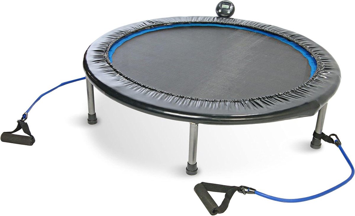 Fitness Trampoline - Mini Trampoline Rebounder - Cardiovasculaire Training - Met Weerstandsbanden - 38 Inch - Zwart