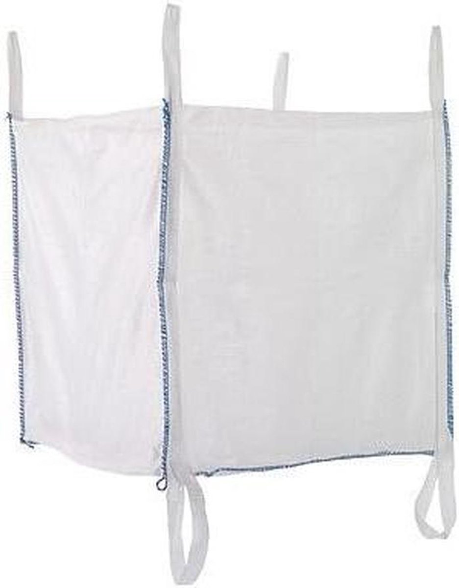 Big Bag Tuinafval - Afvalzakken Compostzakken - Afval Opruimen - Stevig Kunststof Materiaal - 90x90x90cm - Wit