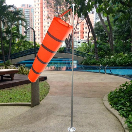 Windzak - Windmeter - Windmeting - Ripstop Polyester - 150cm Lengte - Rood Lichtblauw — afbeelding 2