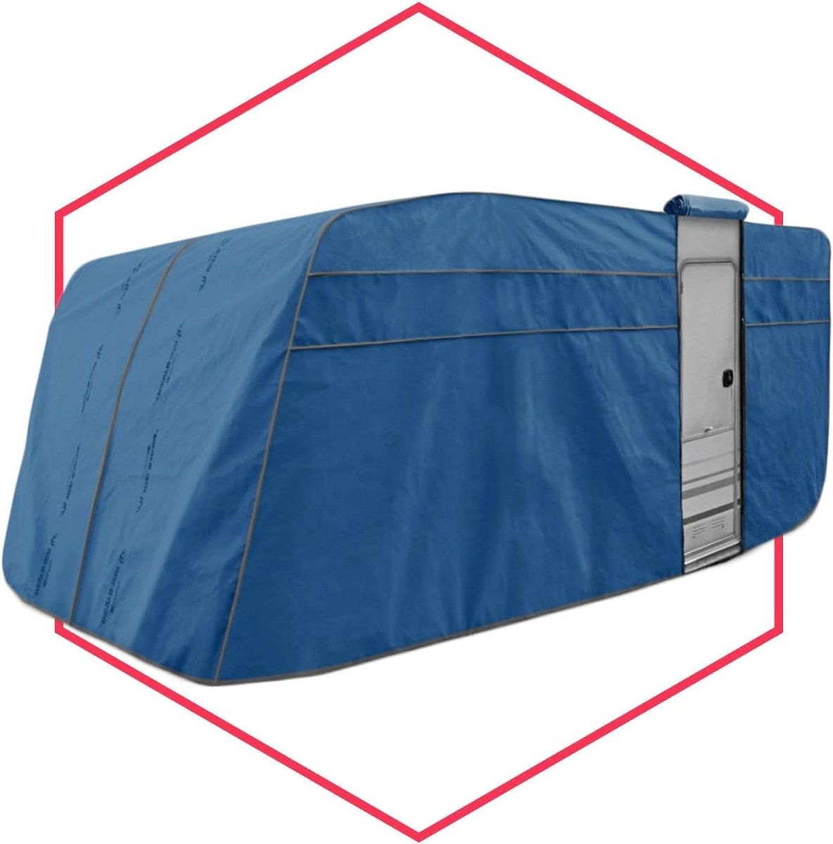 Caravan beschermhoes - Caravanzeil - Voertuig beschermen - Waterdicht ademend materiaal - 500 x 218 x 208 cm - Blauw