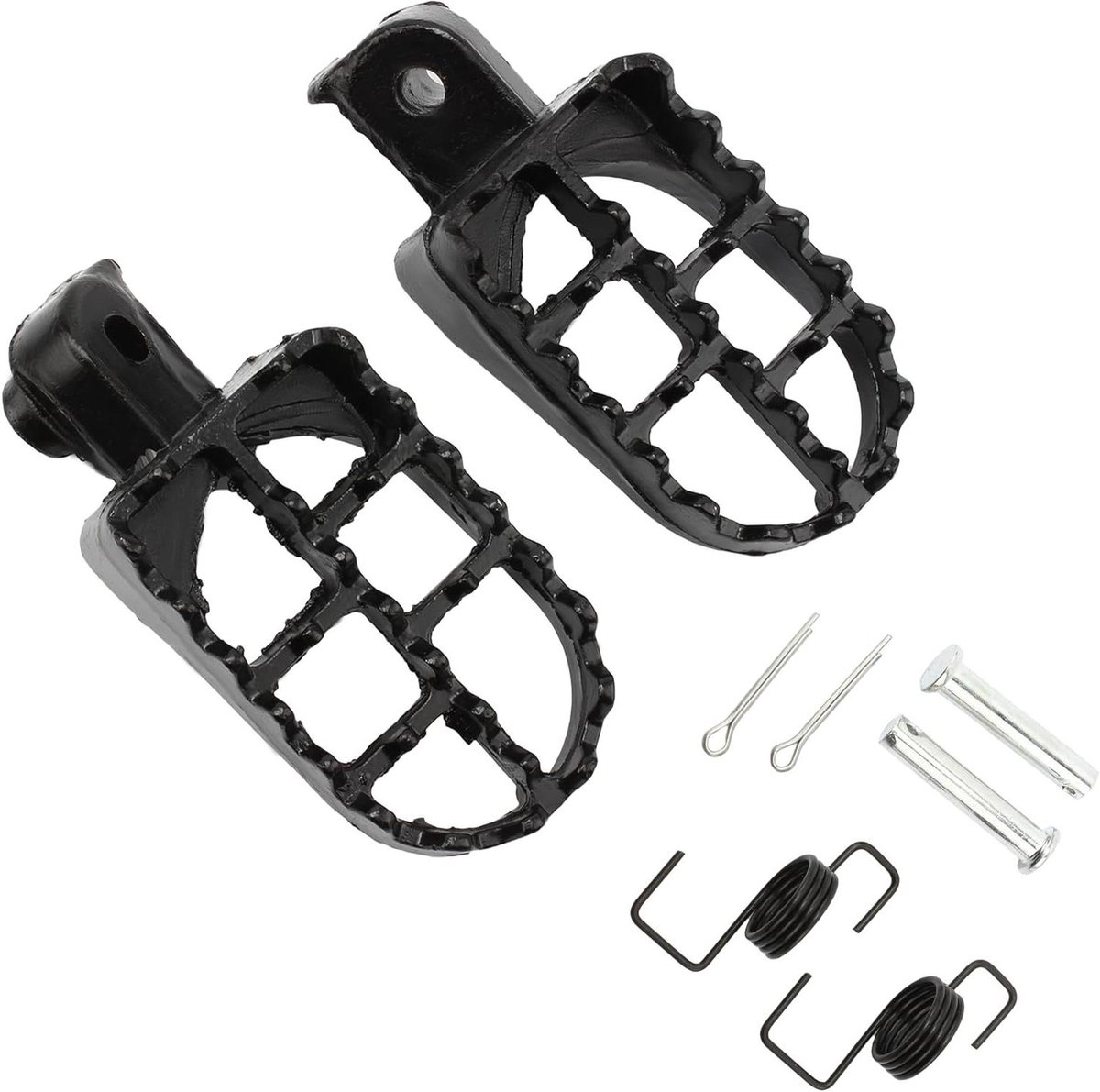 Motorfiets Voetsteunen - Aluminium Pedalen - Verbeterde Grip - Hoge Duurzaamheid - 16 x 13.7 x 4.5 cm - Zwart