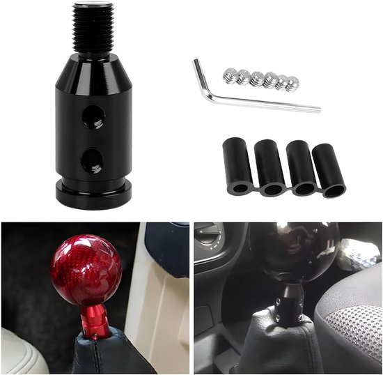 Pookknopadapter - Schakeladapter - Auto Versnellen - Universele Pasvorm - M12 x 125 - Zwart — afbeelding 3