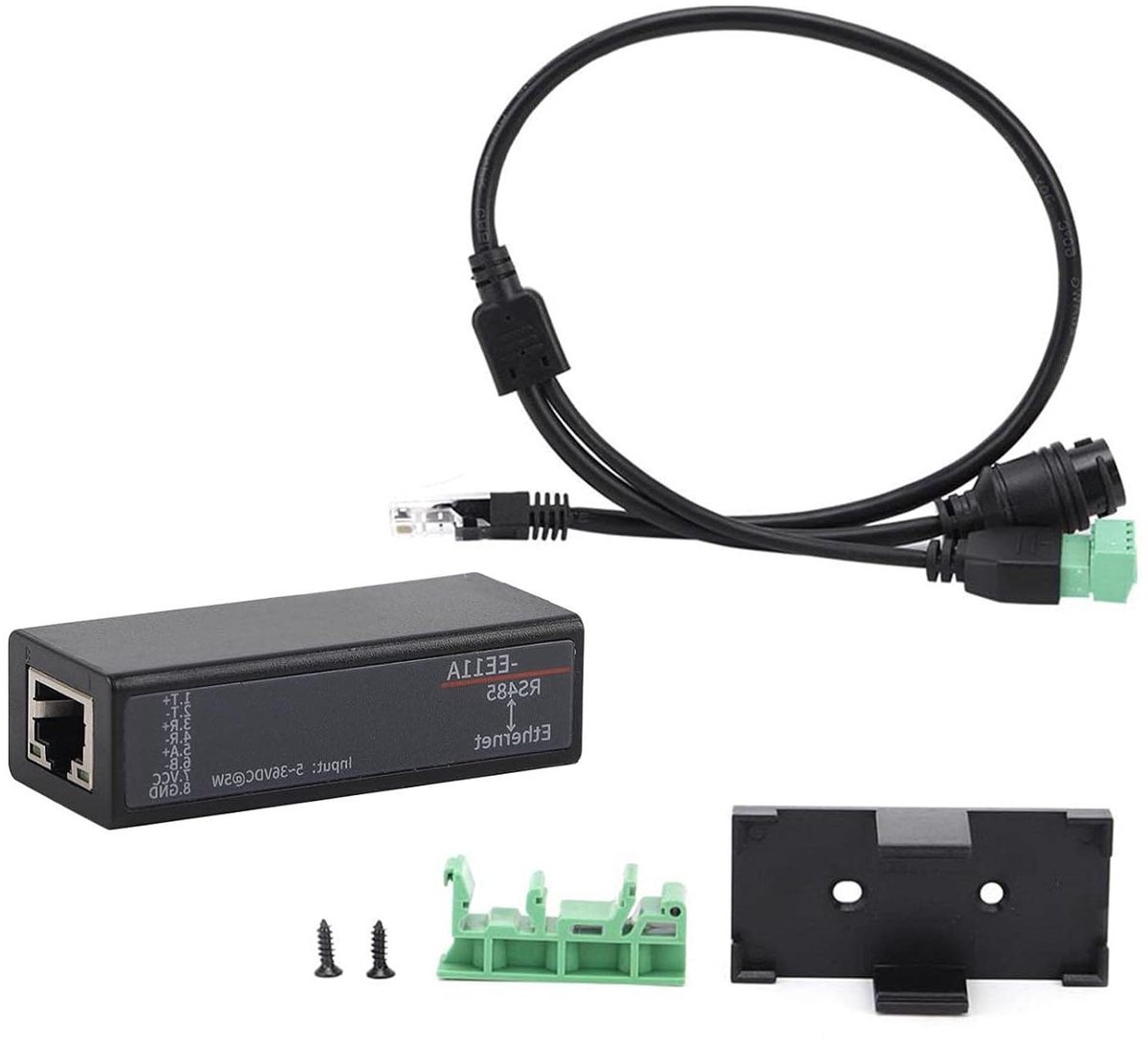 Seriële Server Module - Ethernet Converter - Netwerk Data - 10/100M Overdracht - 5-18VDC - Zwart