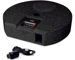 Actieve subwoofer - Subwoofer auto Basbox - Auto audio verbeteren - Ruimtebesparend ontwerp - 58 cm diameter - Zwart