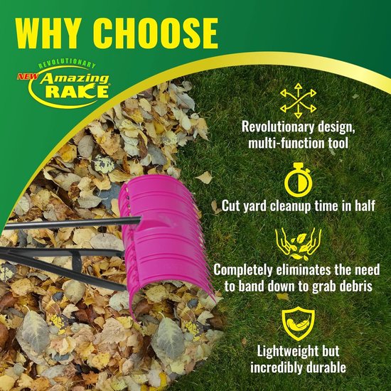 Ergonomische Tuin Hulp - 3-in-1 Tool - Tuin Opruimen - Elimineert Buigen - Lichtgewicht 1.1 kg - Roze — afbeelding 4