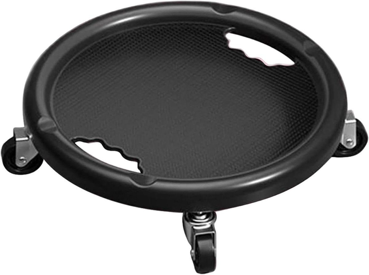 Buikspierroller - Core trainer - Krachtige training - Stabiel 4-wiel ontwerp - 28 x 28 x 8 cm - Zwart