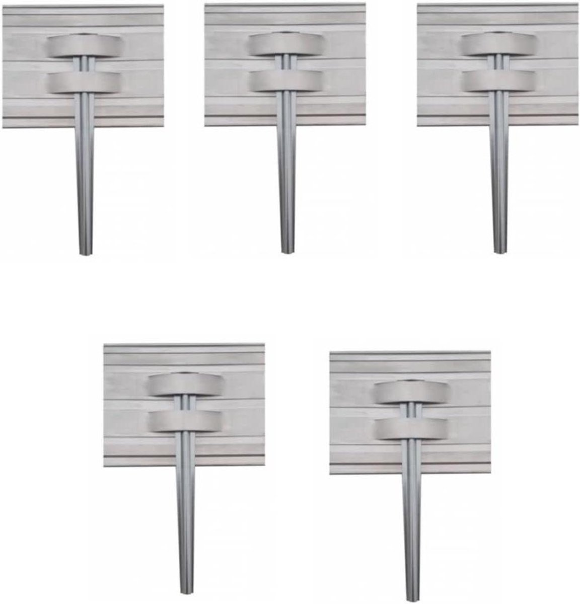 Grondankers Set - Borderranden Gazon - Tuin Afbakenen - Stevig Aluminium - 30x14x18 cm - Grijs