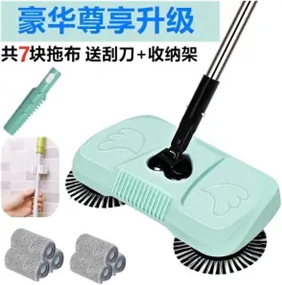 Veegmachine Stofzuiger - Bezem Stoffer - Huishoudelijk Schoonmaken - Handmatig Werken - 110cm Lengte - Lavendel van Merkloos	 — afbeelding 5