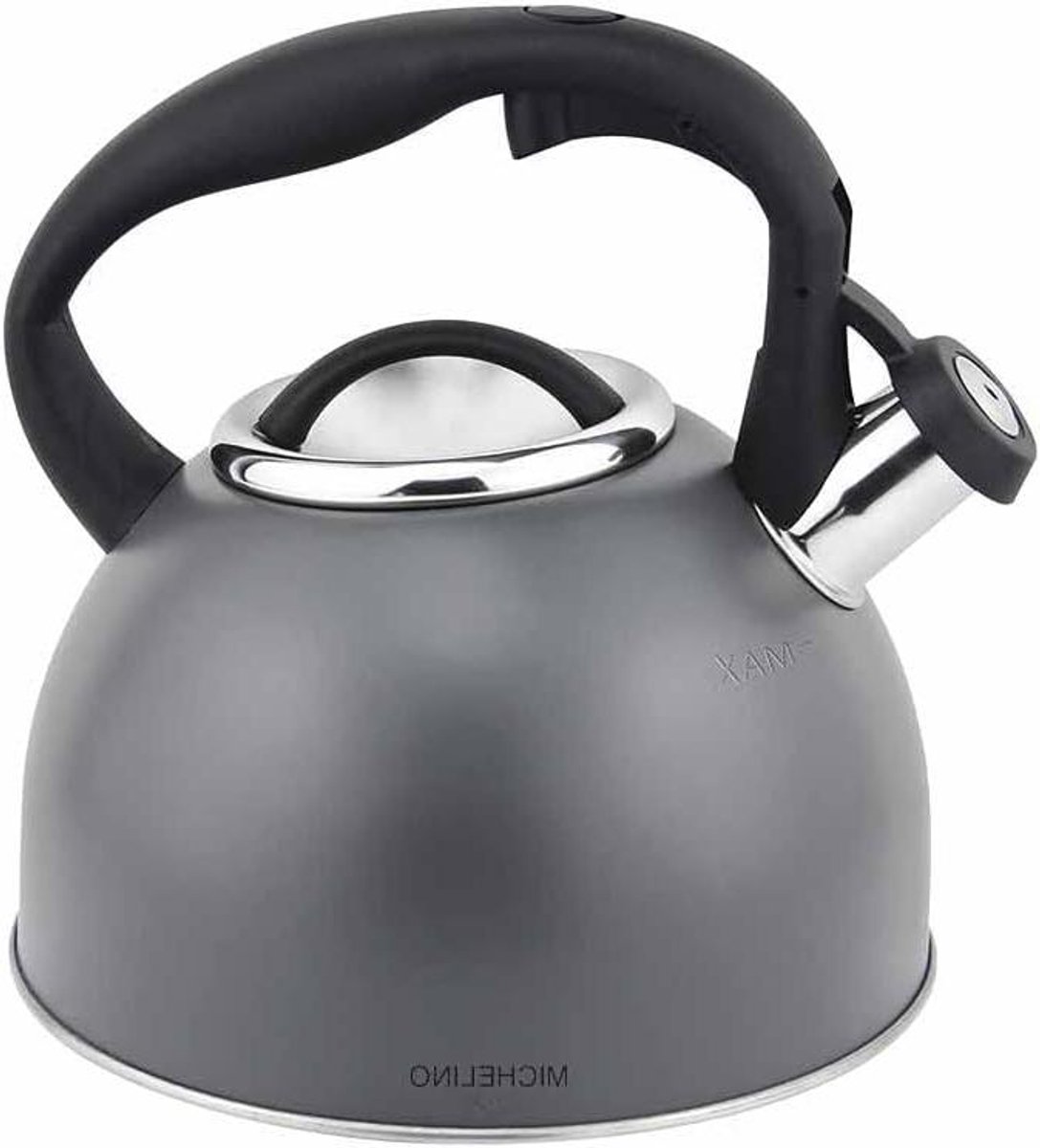 Waterkoker RVS - Theepot Ketel - Water Koken - Fluitfunctie - 3 Liter - Grijs