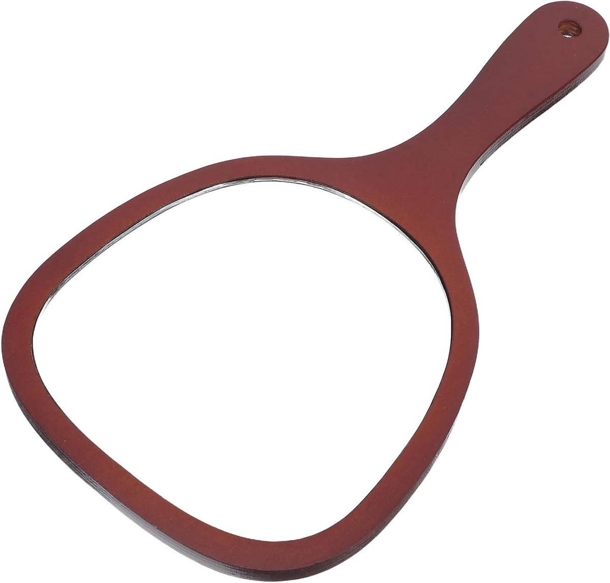Houten Handspiegel - Make-up Spiegel - Persoonlijke Verzorging - Ergonomisch Handvat - 28.5 x 15 cm - Bruin