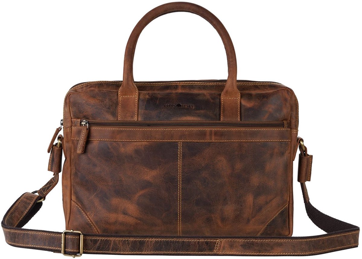 GREENBURRY laptoptas met laptopvak Vintage Laptop Case Brown bruine