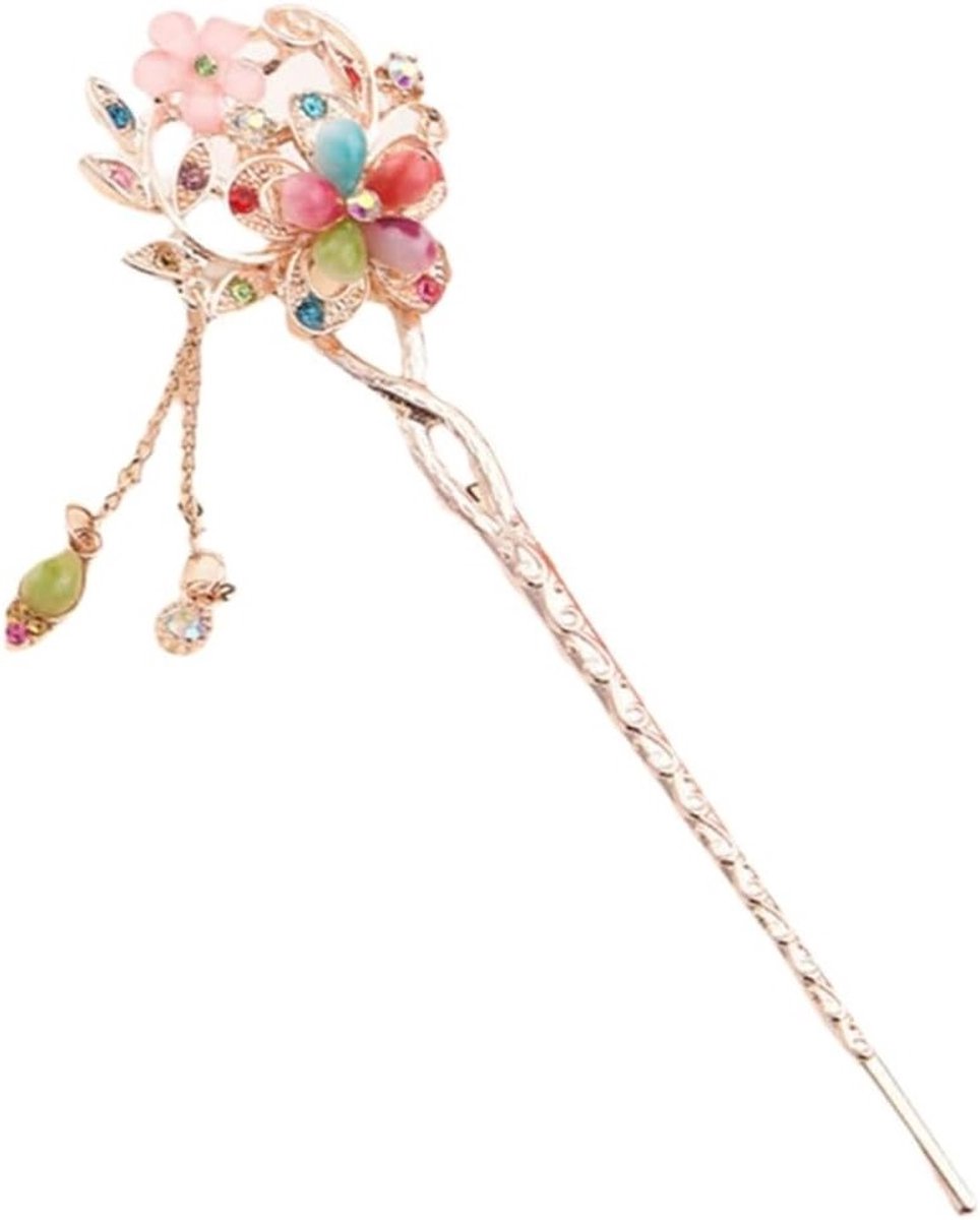 Vintage Haarspelden van Metaal met Bloemen en Opal voor Haaraccessoires en Kapsels
