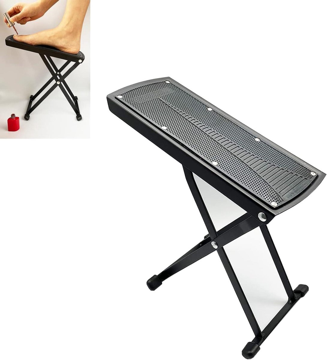Voetsteun pedicure - Voetensteun thuis - Thuis manicure - Ergonomisch ontwerp - 26 cm - Zwart