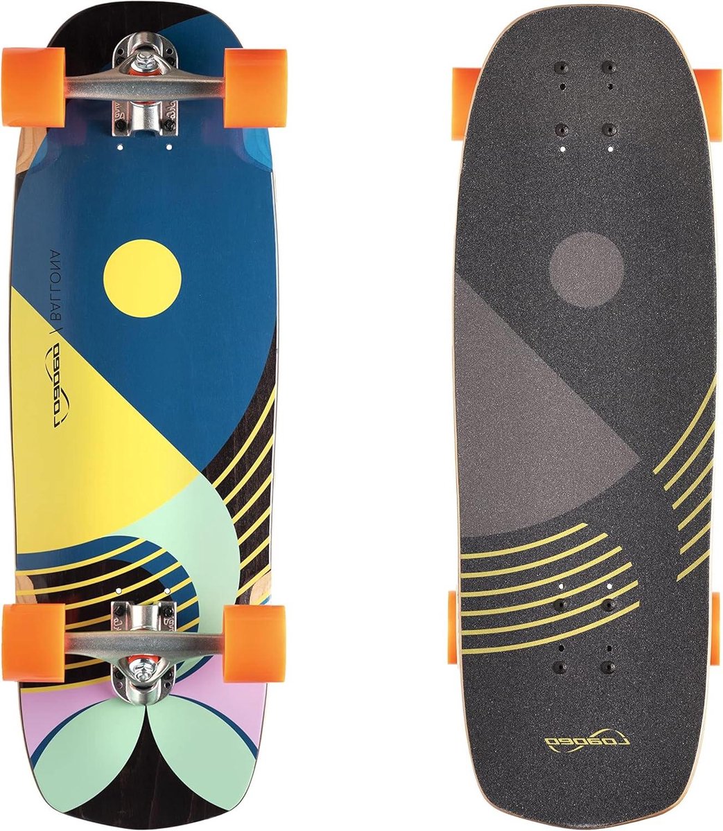 Mini Cruiser Longboard Compact Skateboard Carven en Pompen Uniek Lepel Concave 86 cm Deklengte Willy