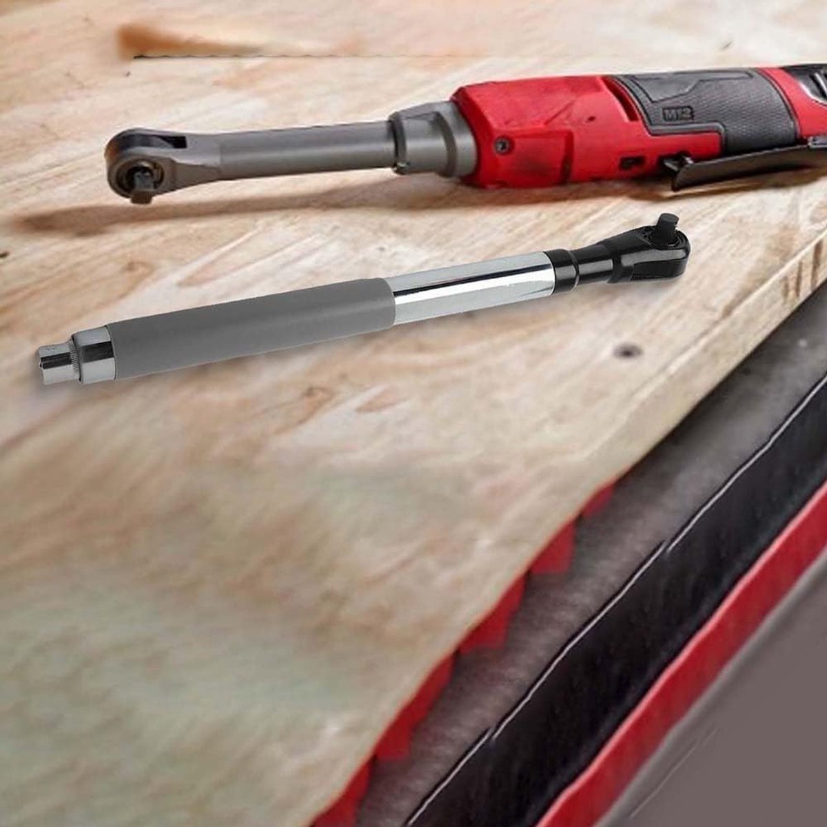 Dopsleutel Extender - Kracht Ratel - Vastzittende Bouten Losdraaien - Snel Wisselsysteem - 1/2 Inch Drive - Grijs Zwart