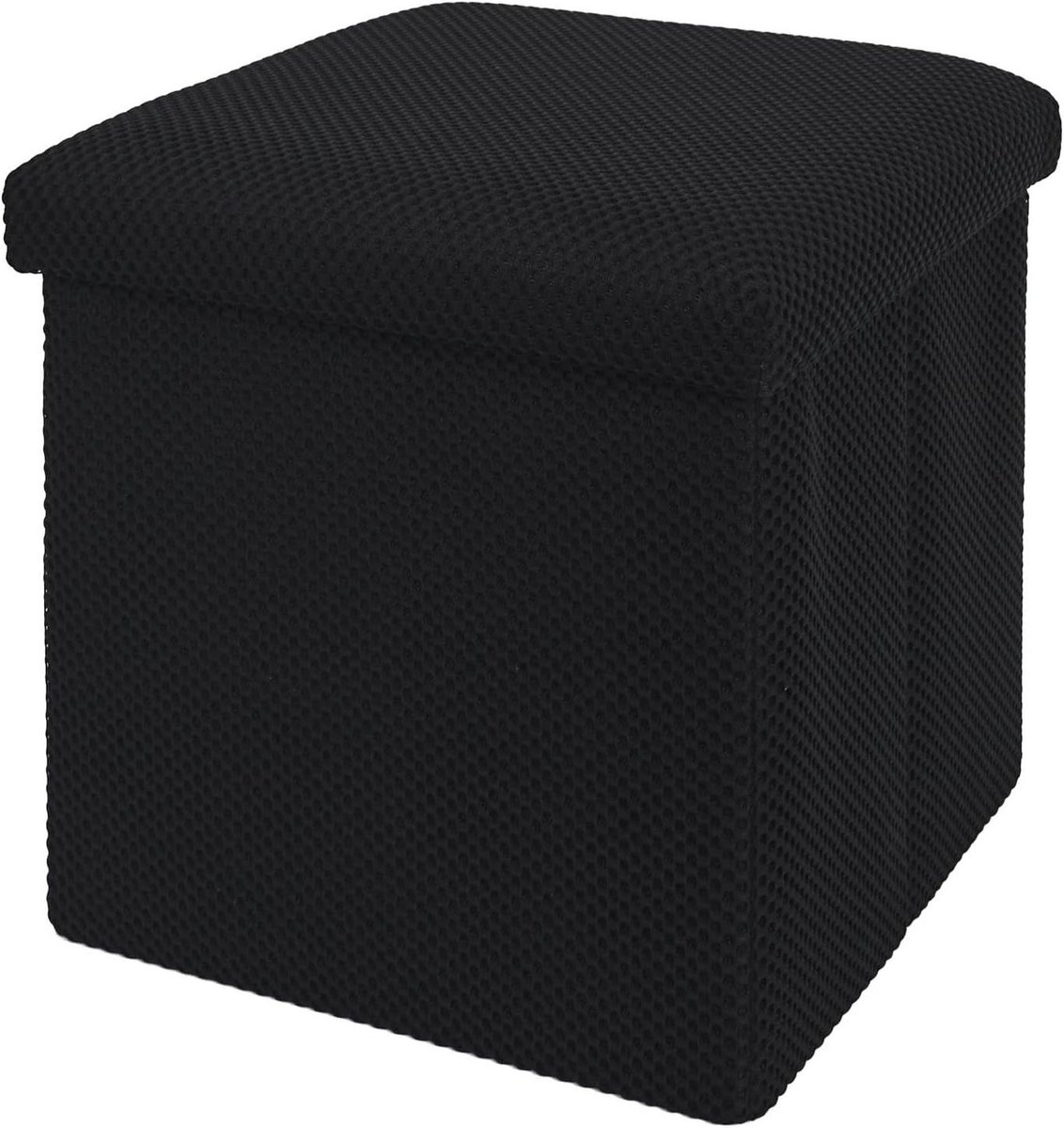 Opvouwbare kist - Zwarte poef - Ruimte besparen - Multifunctioneel - 38 cm - Zwart