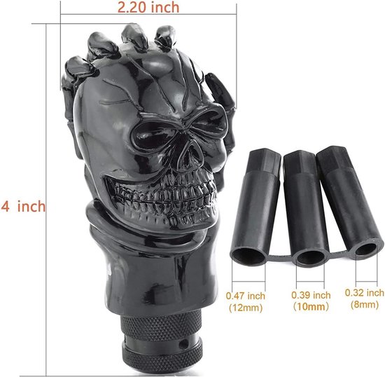 Versnellingspook Schedel - Schakelhendel Auto - Auto Personaliseren - Uniek Skelet Design - Universele Pasvorm - Zwart — afbeelding 3