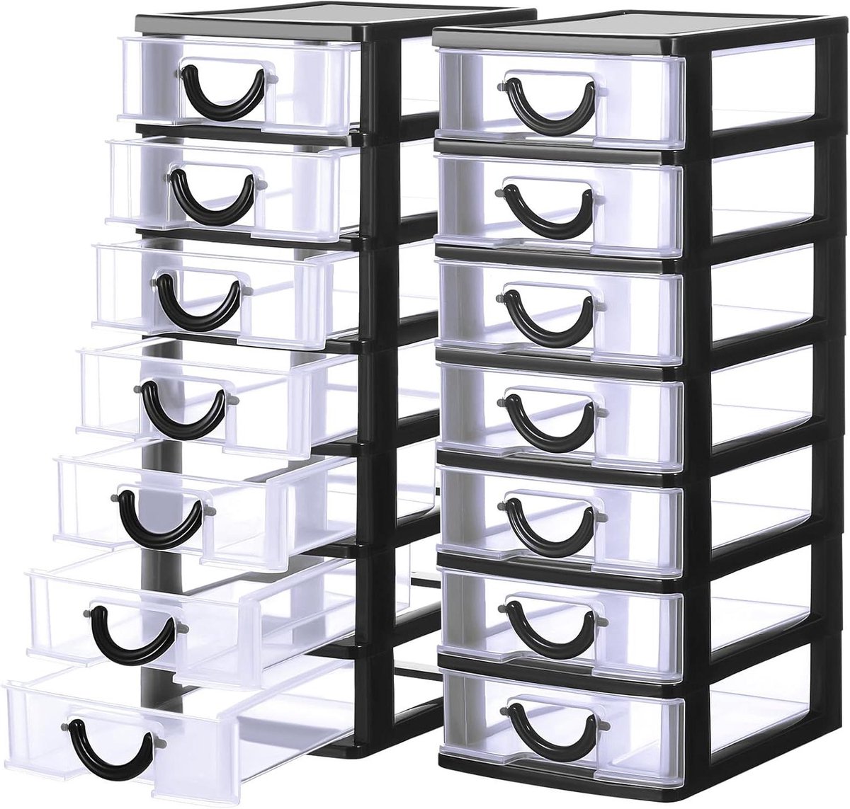 Laden Organizer - Opbergdozen - Kantoor Ordenen - Stapelbaar Ontwerp - 2 Stuks - Zwart