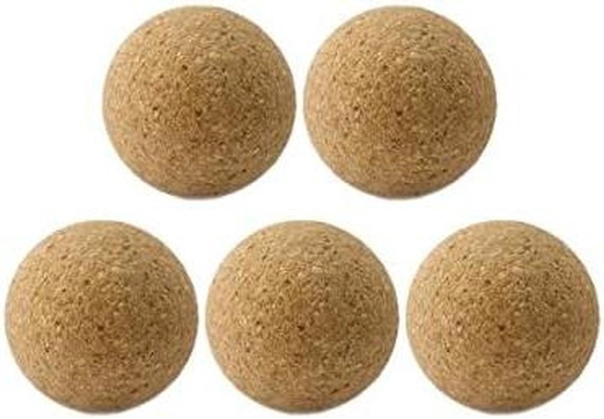 Kickerballen Kurk - Tafelvoetbal Ballen - Wedstrijd Spelen - Natuurlijk Materiaal - 5 Stuks 35mm - Onbewerkt