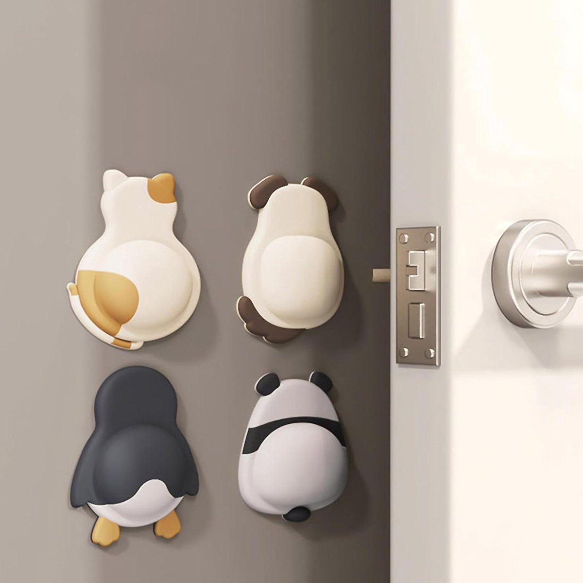 Deurstoppers Dierenvorm - Deurstickers Koelkast - Muren Beschermen - Zachte Siliconen Duiders - 4 Stuks - Multicolor
