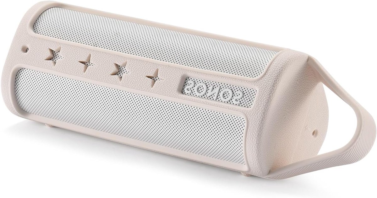 Draagbare Beschermhoes voor Draadloze Bluetooth Speaker, Geschikt voor Sonos Roam 2 en Roam - Siliconen Case met Wit Design voor Extra Bescherming en Stijl